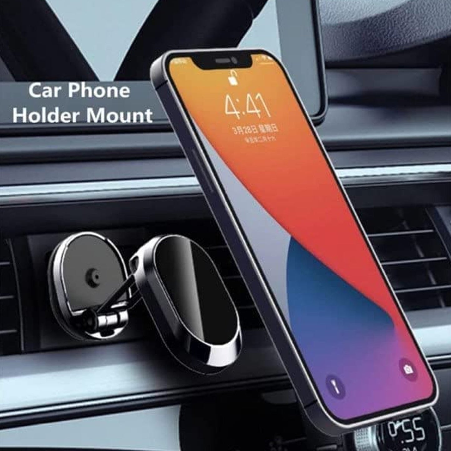 360 Degree Rotating Folding Magnetic Car Phone Holder