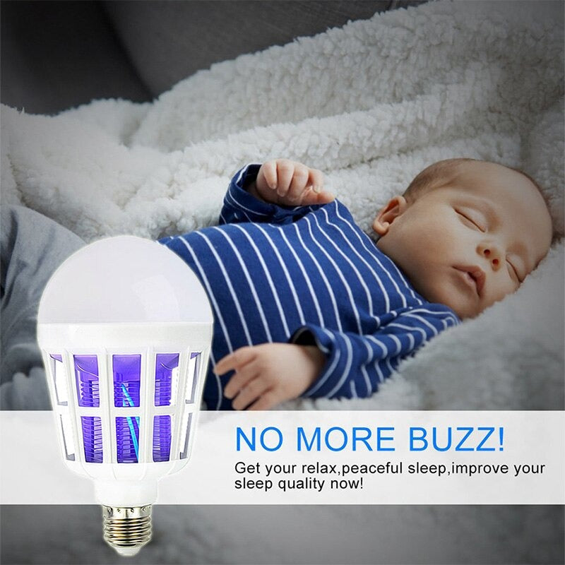 220V E27 UV LED Bulb 9W Mosquito Killer Lamp 2 In 1 Mosquito Trap Insect Killer Light Bulb Fly Bug Zapper Night Light For Baby