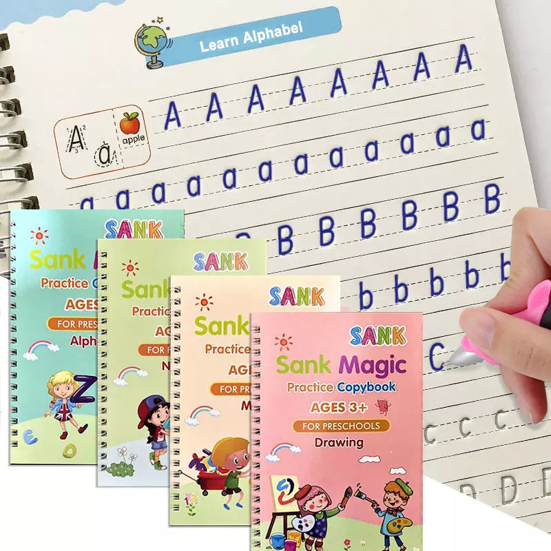 ���Magic Practice Book || Buy 1 Set & Get 1 Set FREE ( 8 Book + 20 Refill+2 Pen+2 Grip ) + FREE Learning 2000+ pages PDF worksheet for kids