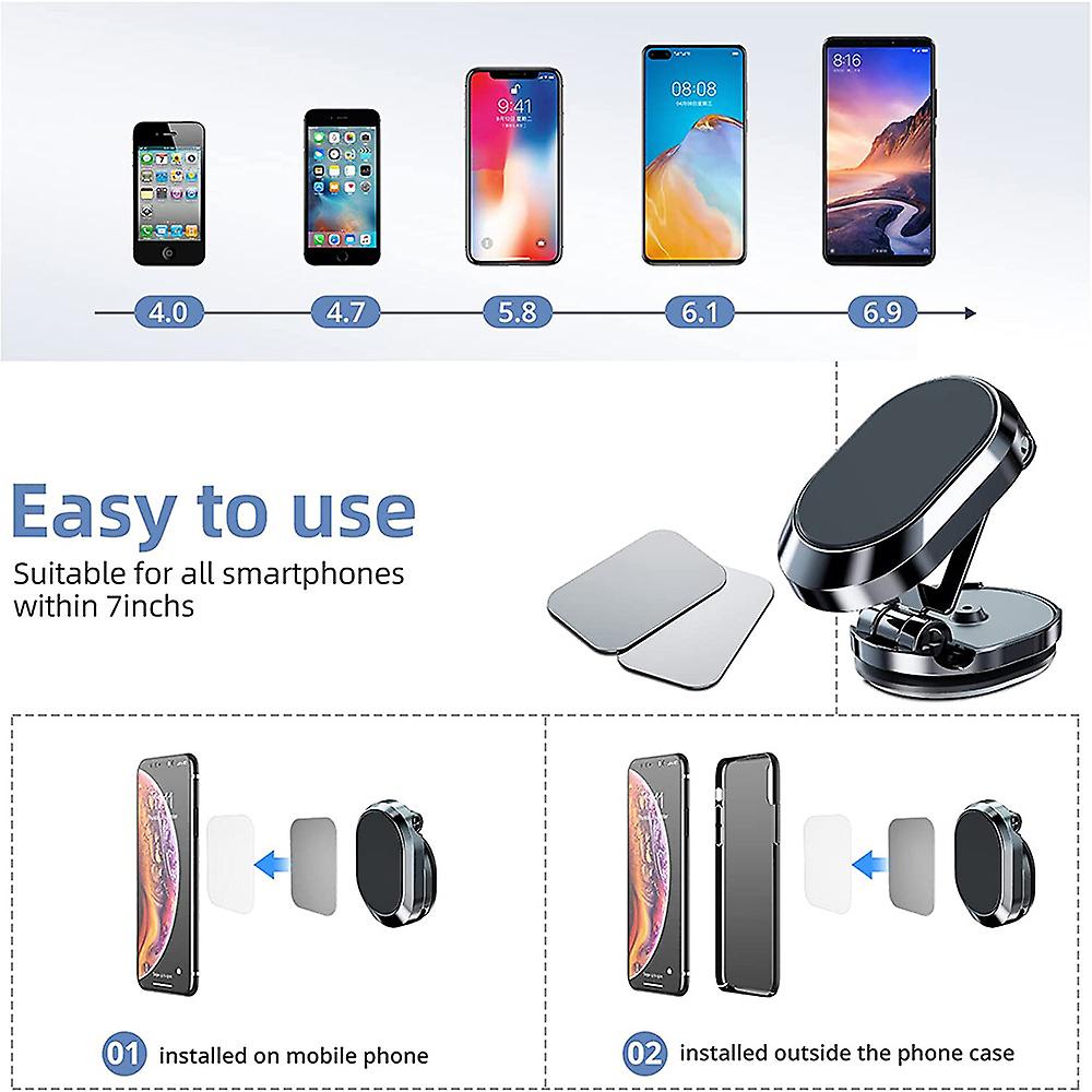 360 Degree Rotating Folding Magnetic Car Phone Holder