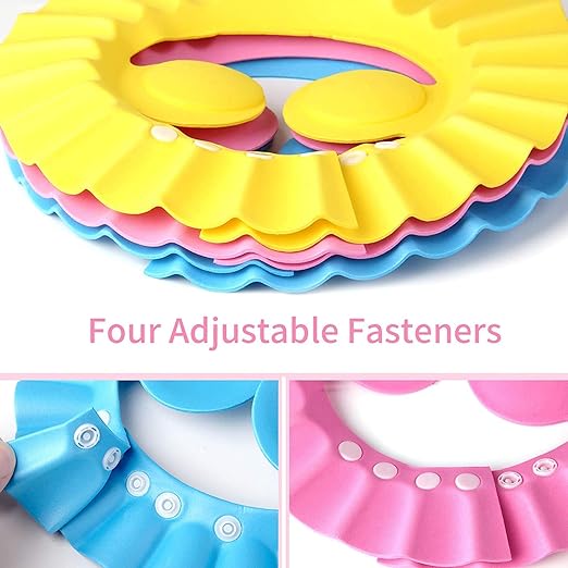 Adjustable Baby 3 Shower Cap with FREE 3 Baby Bath Brush