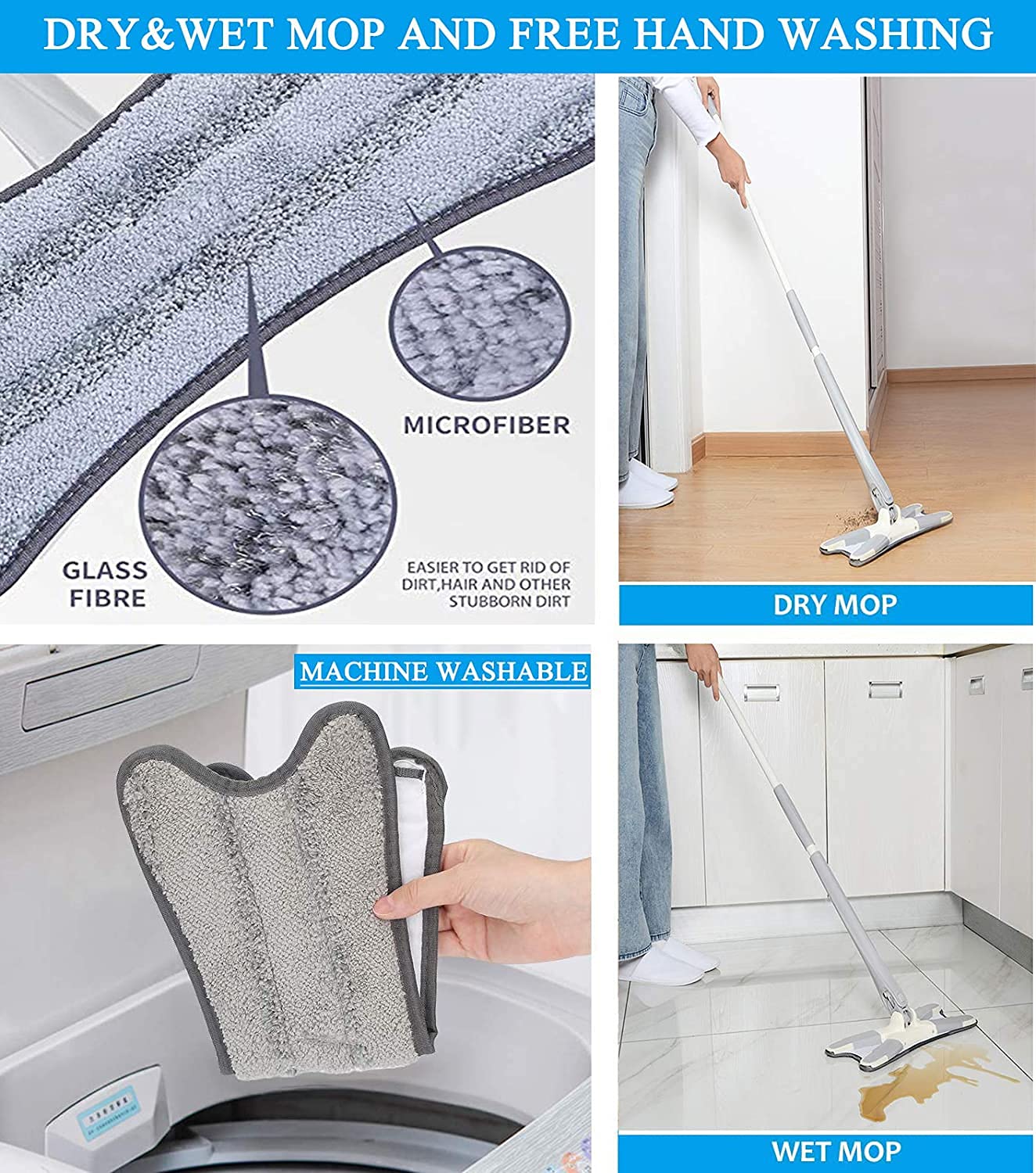 360 Degree AUTO PRO MOP with super absorbent microfiber pad