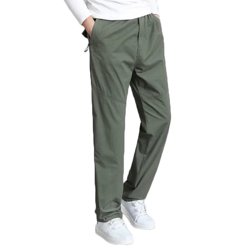 High Quality Fashion Men's Zipper Fly Elastic Leg Opening Brown Casual Autumn Spring Men Jogger Cargo