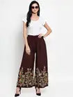 Floral Print Rayon Palazzo Pants Stitching Palazzo For Women Casual Wear Palazzo