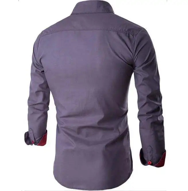 OEM Design Customized Dress Shirt Men Collared Long Sleeve Button Up Office Work Dress