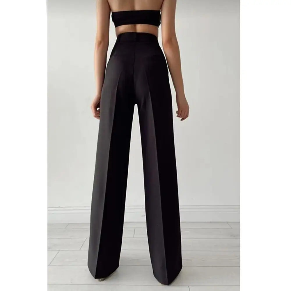 wide leg pants female summer high waist drape thin section new loose comfortable straight textured trousers