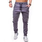 Wholesale autumn men's pants hip-hop harem jogging new men's trousers men's solid color multi-pocket overalls tights