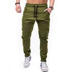 Wholesale autumn men's pants hip-hop harem jogging new men's trousers men's solid color multi-pocket overalls tights