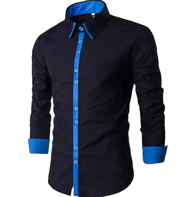 OEM Design Customized Dress Shirt Men Collared Long Sleeve Button Up Office Work Dress