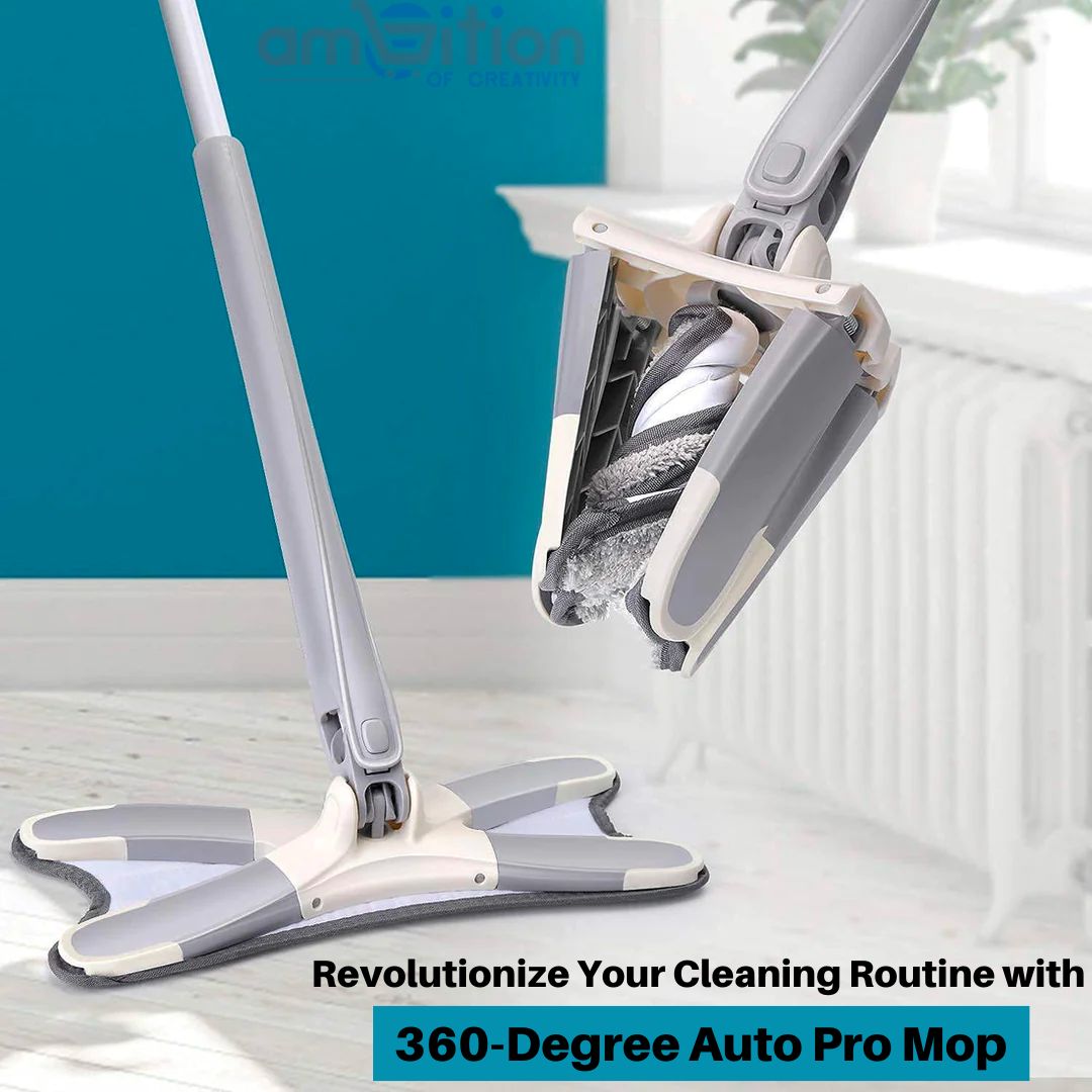 360 Degree AUTO PRO MOP with super absorbent microfiber pad