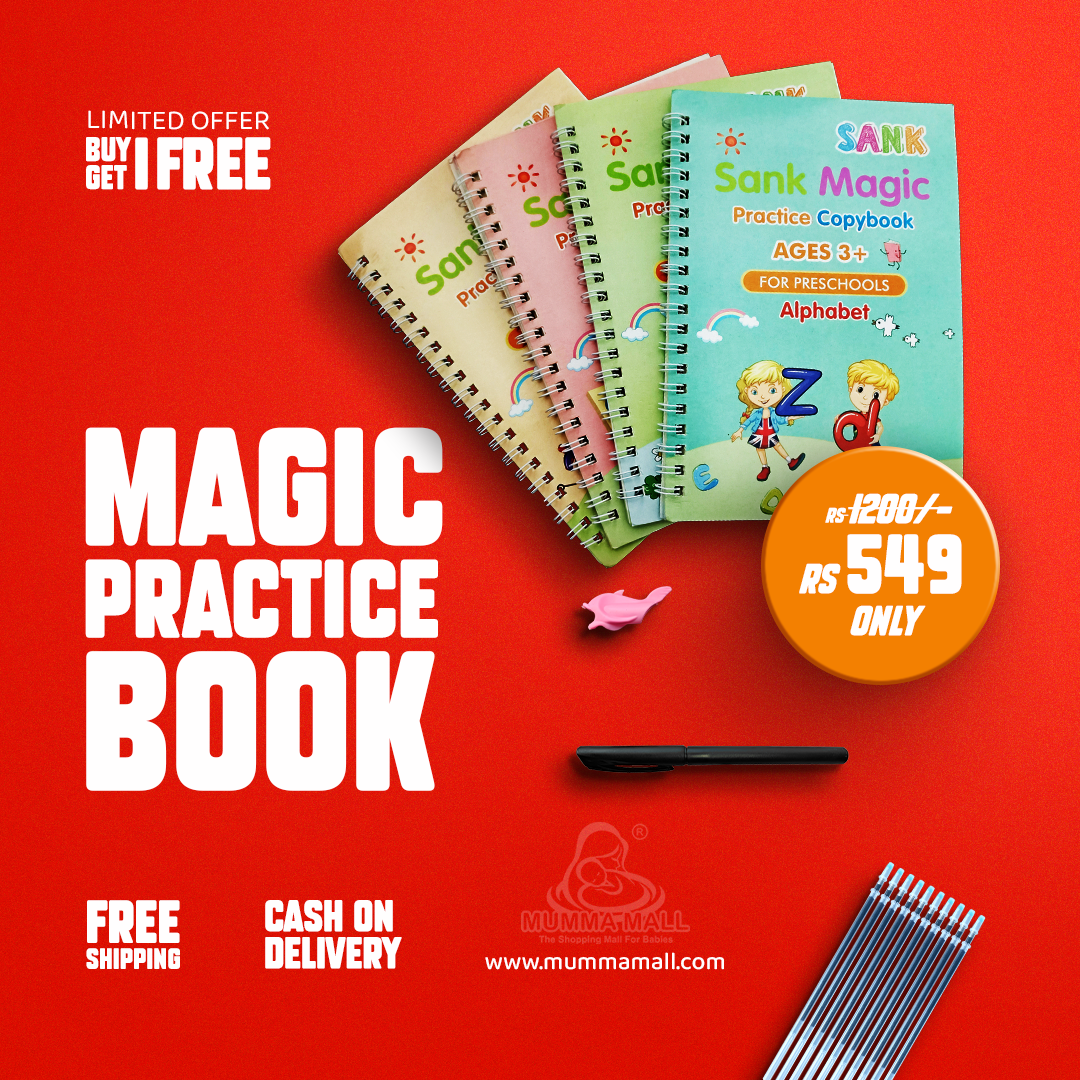 ���Magic Practice Book || Buy 1 Set & Get 1 Set FREE ( 8 Book + 20 Refill+2 Pen+2 Grip ) + FREE Learning 2000+ pages PDF worksheet for kids