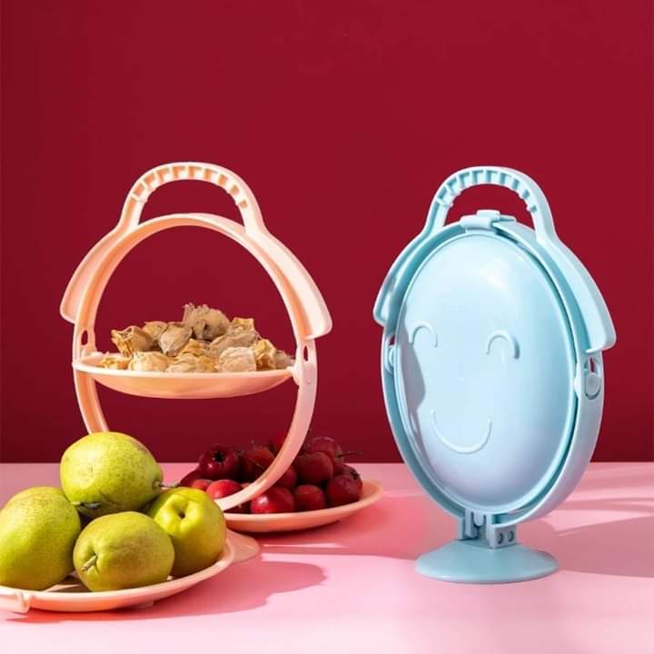 3 Plate Foldable Plastic Fruit, Vegetable ,Candy Basket Holder