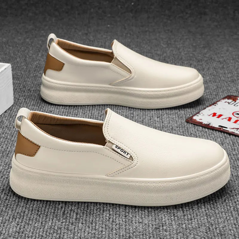 Casual Shoes Microfiber Summer Leather Wear-Resistant Men's Fashion Small White Skateboard