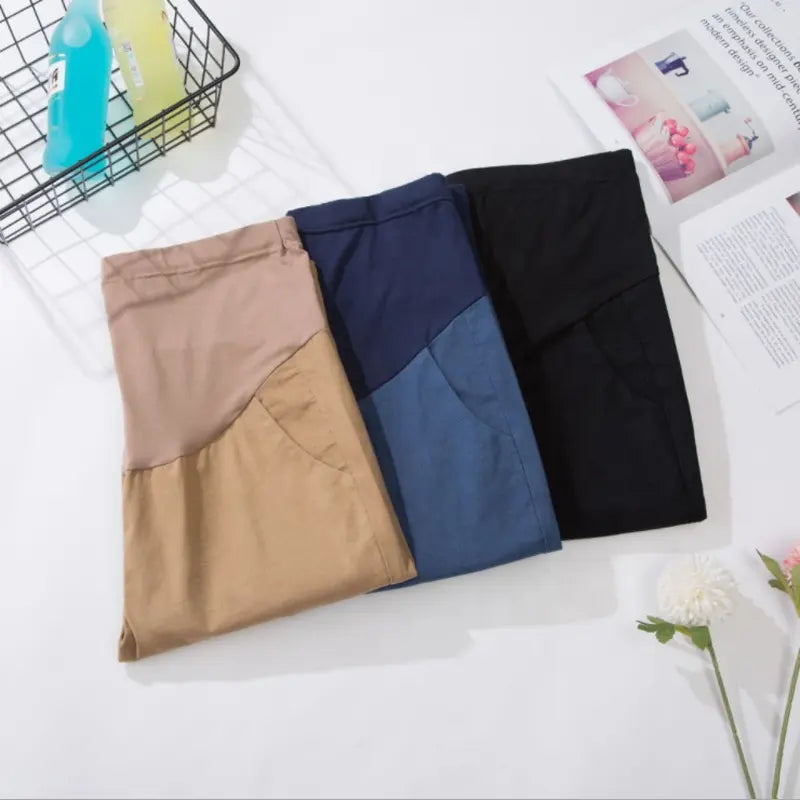 Maternity Pants Stretch Adjustable High Waist Pregnant Trousers Cotton and linen fabric M to XXXL Casual Style