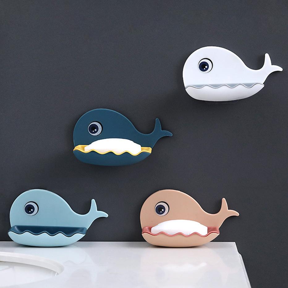 Wall Mounted Whale Shaped Soap Holder Shower Drain Soap Box