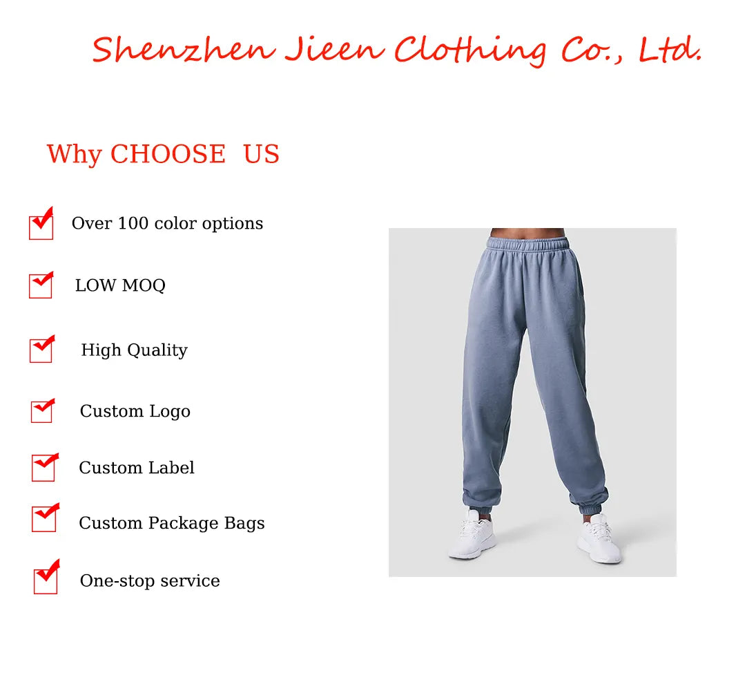 Sweatpants Heavyweight 320gsm Fleece 100% Cotton OEM Printing Embroidery Custom Label Women's