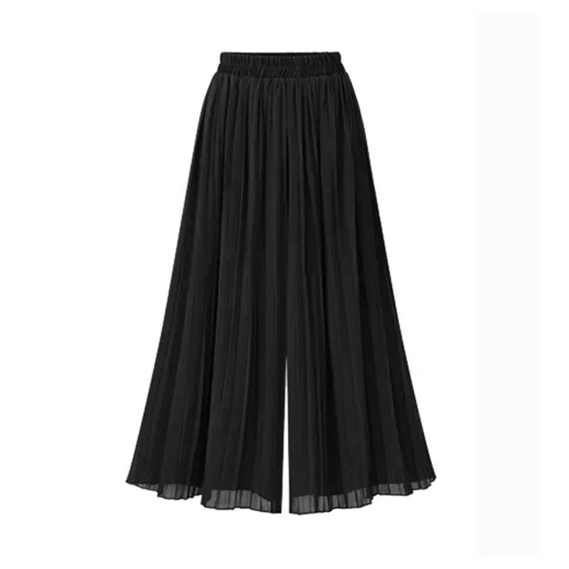 Hot Selling Women's Loose Wide Leg Pants Split Casual High Waist Chiffon