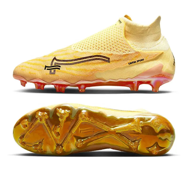 Luson Factory Custom China Professional Cheapest New Oem Fg High-Necked Top Cleats Men Football Soccer Boots