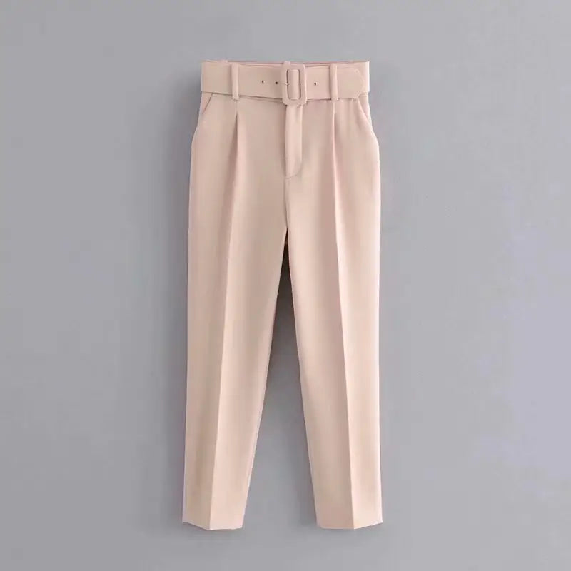 R41028S 16 colors summer women's clothing fashion belt loose casual straight-leg trousers