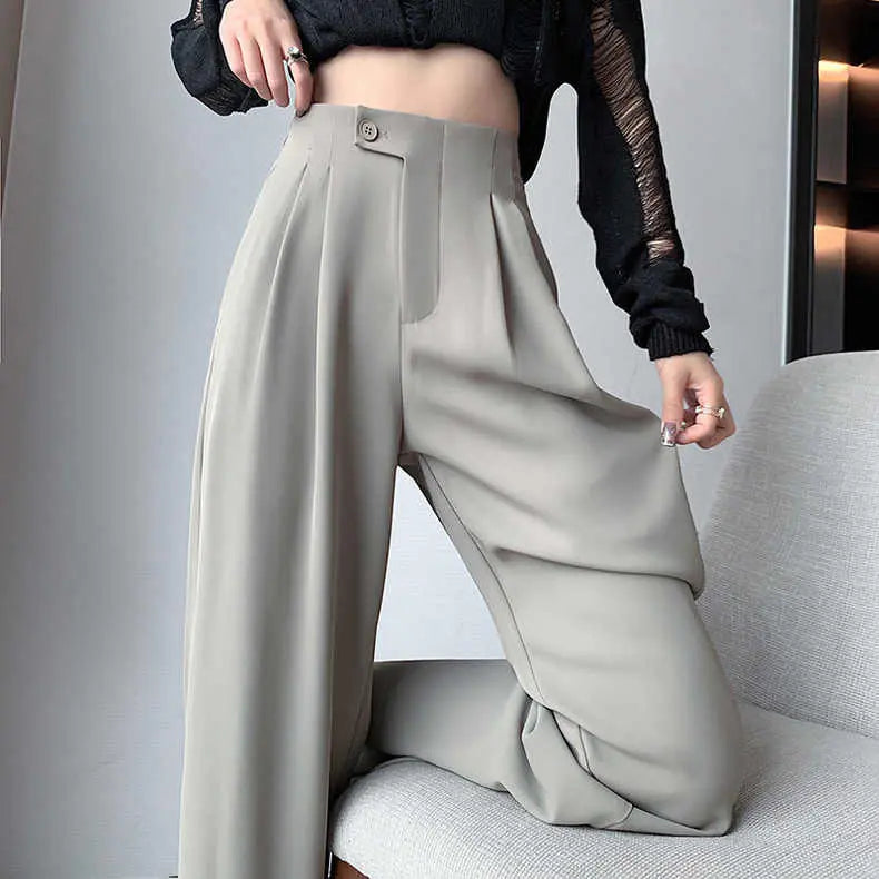 Suit Pants Women's Spring and Autumn New style High Waist Loose and Slim women's trousers