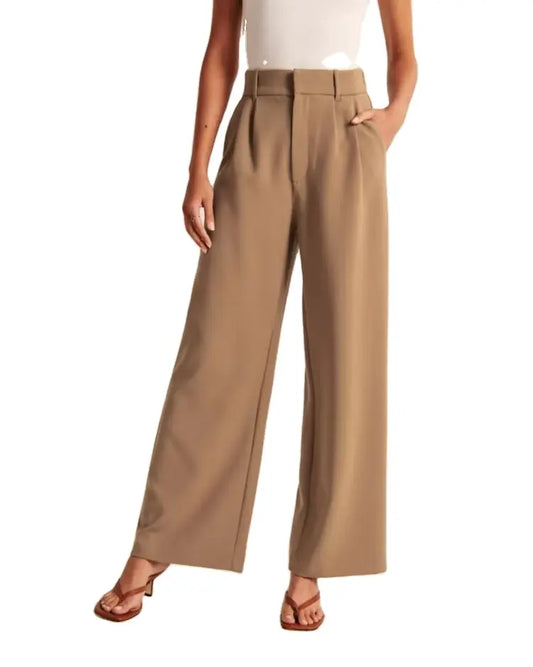 Woman's work pants wide leg trousers casual long pant wide ankle nine quarter