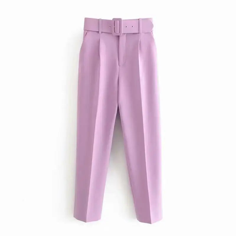 R41028S 16 colors summer women's clothing fashion belt loose casual straight-leg trousers