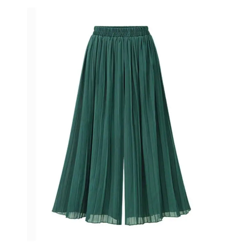 Hot Selling Women's Loose Wide Leg Pants Split Casual High Waist Chiffon