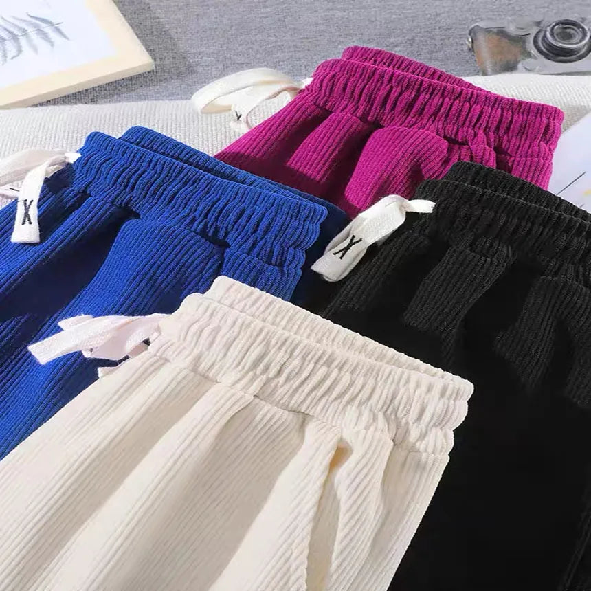 Multi-color pants Spring fall original high quality Chenille high waisted slimming wide leg straight women's