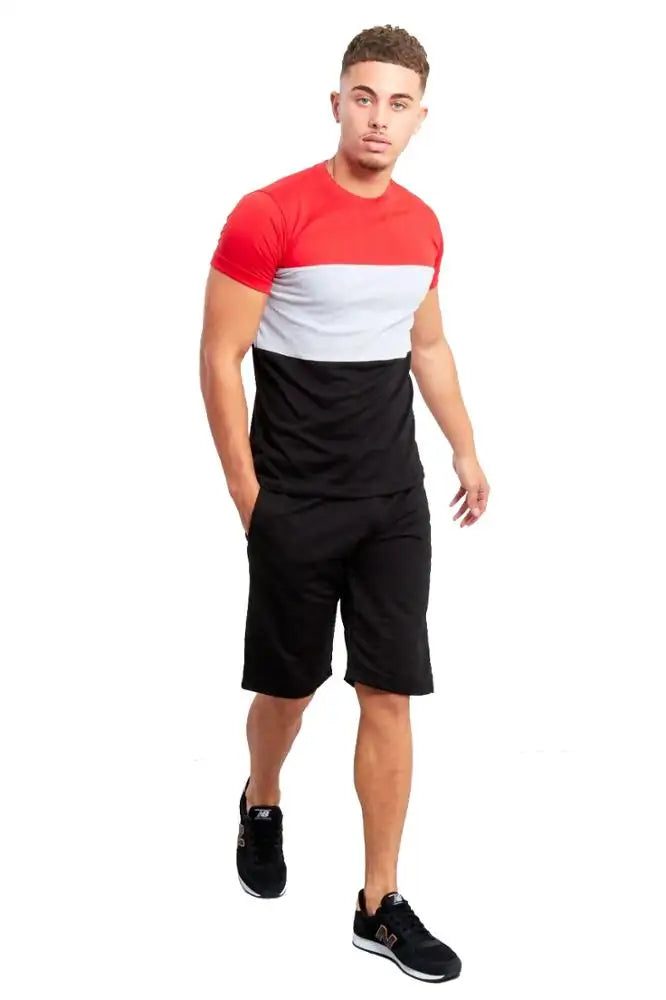 Wholesale Men 3 Color T Shirt And Short Set