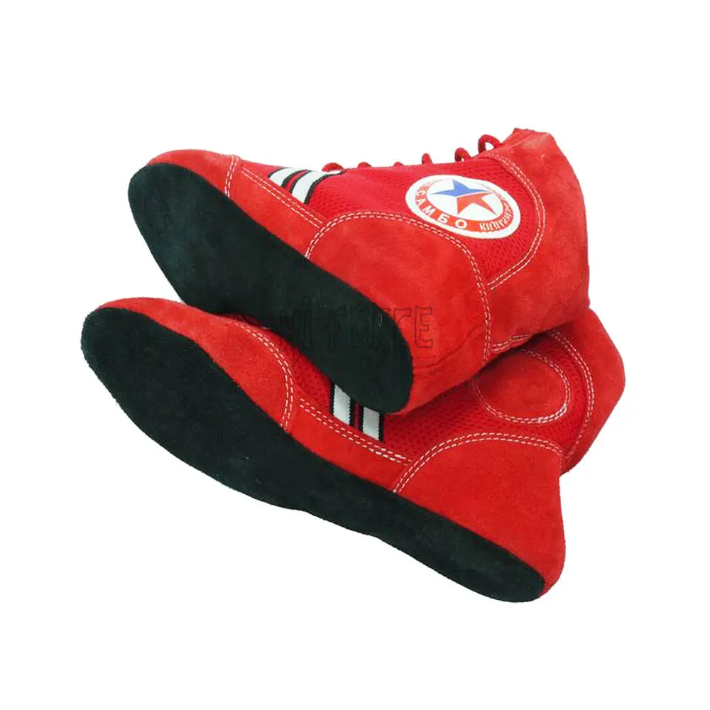 Custom Logo Sambo Shoes Leather Martial Arts Footwear Sambo Wrestling